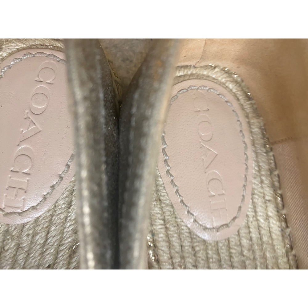 Coach Casey Espadrille Flats Metallic Leather Rose Gold Womens Shoes Size 6B - Picture 6 of 11